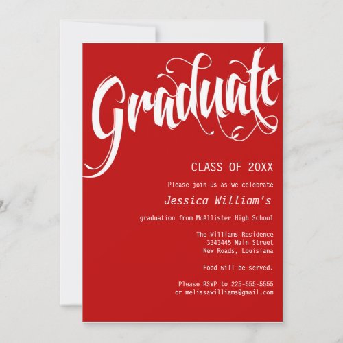 Formal Graduation Party Custom Announcement