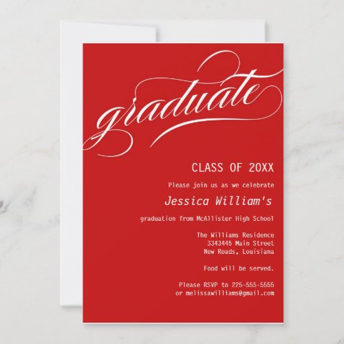 Formal Graduation Party Personalized Invitation