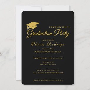 Formal Graduation Party Invite Bold & Elegant