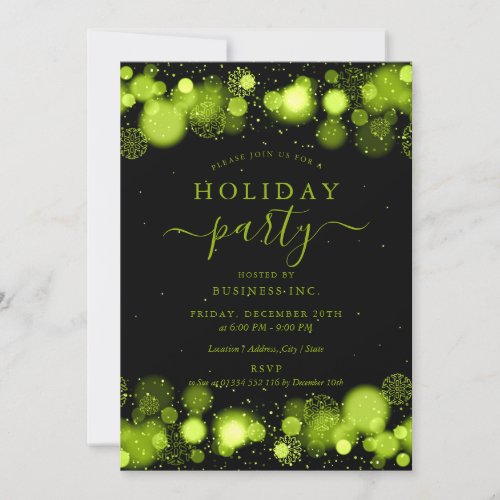 Formal Green Glam Corporate Holiday Party  Invitation