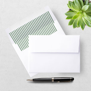 Formal Green Striped Wedding Envelope Liner