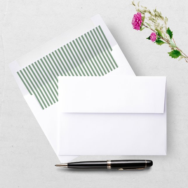 Formal Green Striped Wedding Envelope Liner (Creator Uploaded)