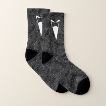 Formal Groom Or Prom Paisley Socks by WRAPPED_TOO_TIGHT at Zazzle