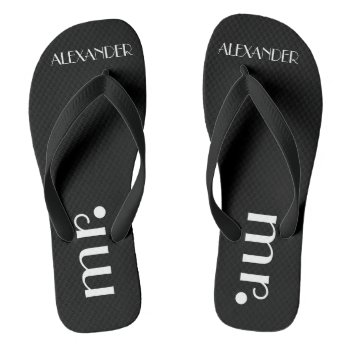 Formal Grooms Wedding Personalized Flip Flops by hungaricanprincess at Zazzle