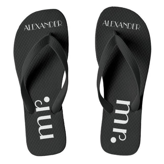 Formal Grooms Wedding Personalized Flip Flops (Footbed)