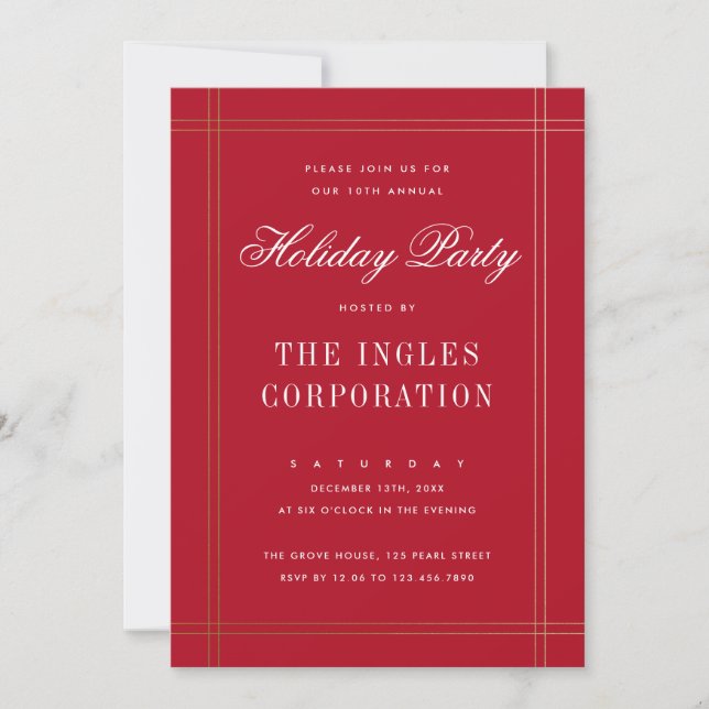 Formal Holiday Party Invitation (Front)