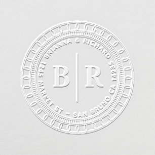 Formal Initials Classical Wedding Return Address Embosser