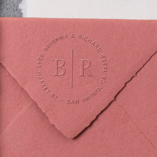 Formal Initials Typography Wedding Return Address Embosser