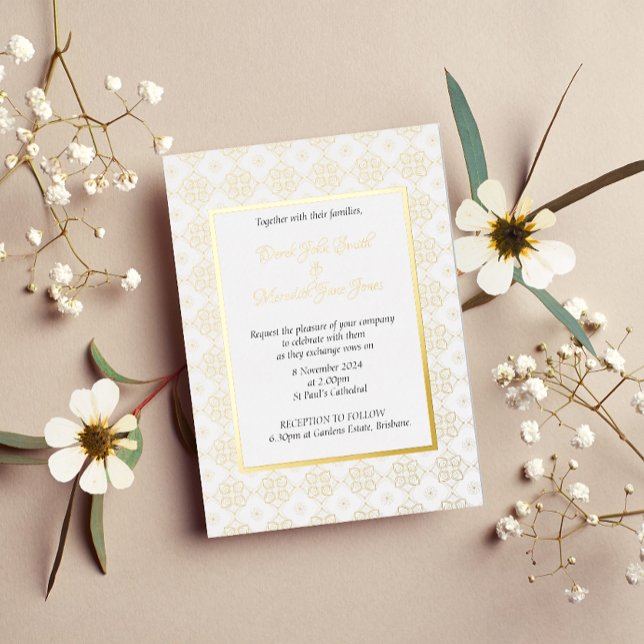 Formal Intricate Wedding Invitation with gold foil (Creator Uploaded)