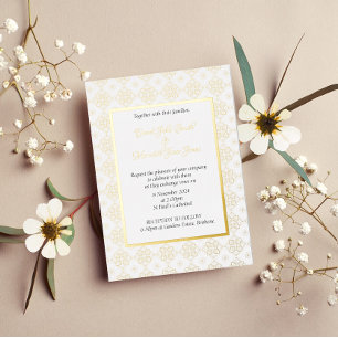 Formal Intricate Wedding Invitation with gold foil