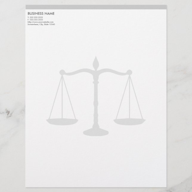 Formal Justice Scale Attorney Letterhead (Front)