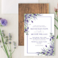 Formal Lavender Eucalyptus Wood Script Wedding