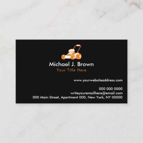 Formal Lawnmower landscape gardening Business Card