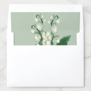Formal Lily Valley Romantic Watercolor Wedding Envelope Liner