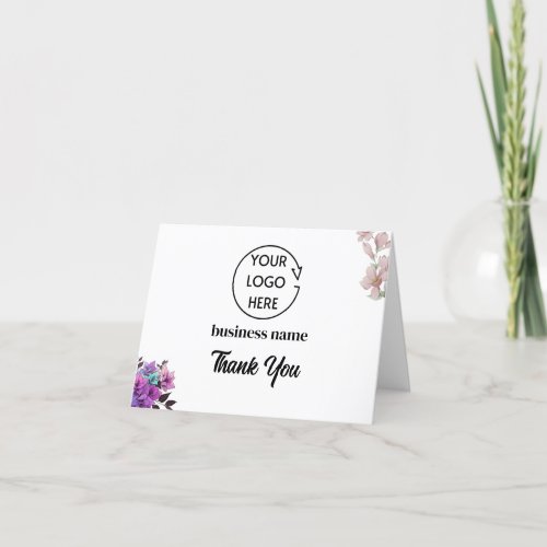 Formal logo corporate company customer Business Thank You Card
