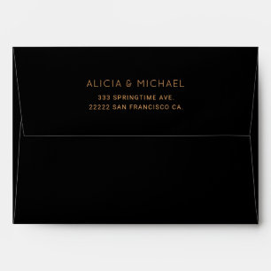 Formal luxury black and gold envelope
