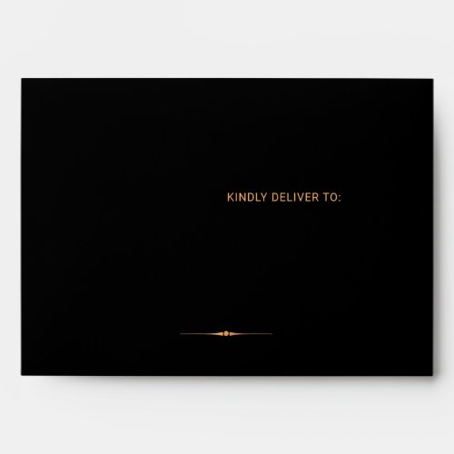 Formal luxury black and gold wedding invite envelope