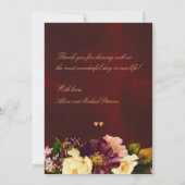 Formal luxury burgundy gold floral wedding photo thank you card | Zazzle