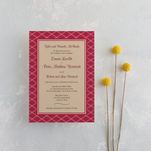 Formal Magenta Art Deco Reception_Only Invitation