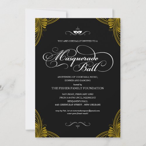 Formal Masquerade Ball Invitations