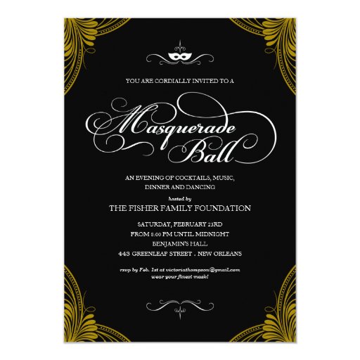 Formal Masquerade Ball Invitations | Zazzle