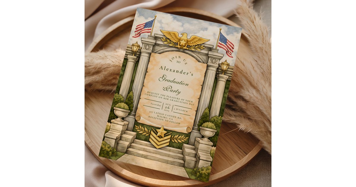 Formal Military Graduation Celebration Invitation | Zazzle