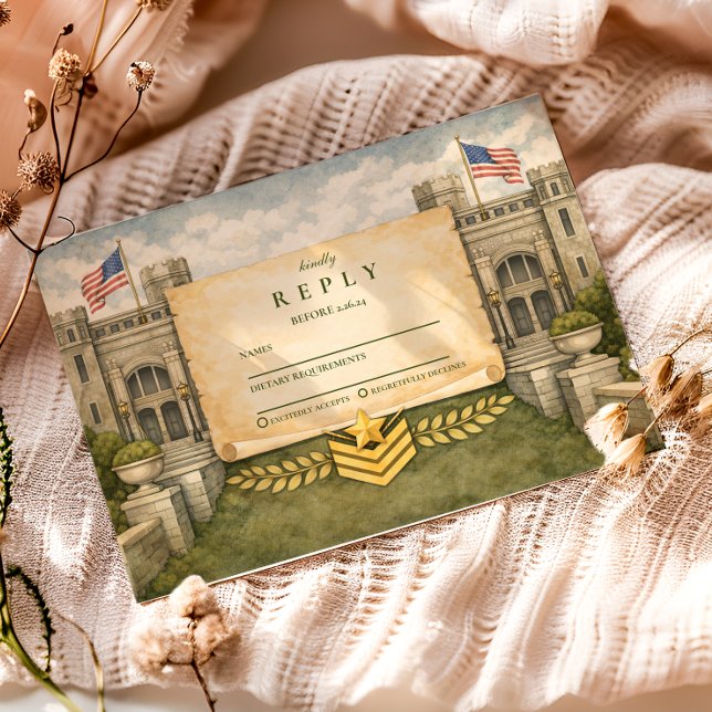 Formal Military Graduation Celebration RSVP Card (Creator Uploaded)