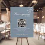 Formal Minimal Dusty Blue Wedding Honeymoon Fund  Poster<br><div class="desc">This formal minimal dusty blue wedding honeymoon fund is perfect for a rustic wedding. The design features watercolor wild herbs in a dusty blue background.</div>