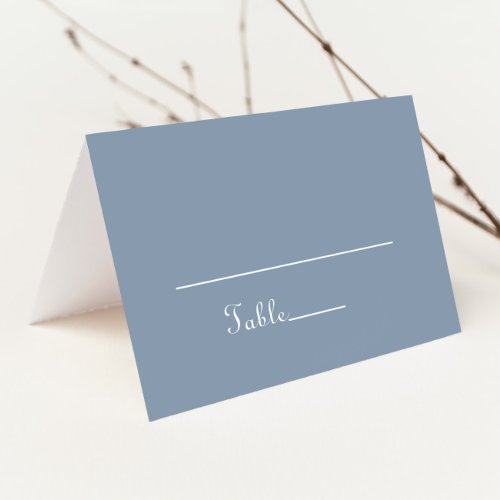 Formal Minimal Dusty Blue Wedding  Place Card