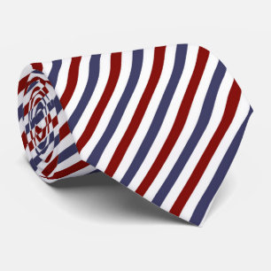 Formal Minimalist Red and Blue Stripes Geometric Neck Tie