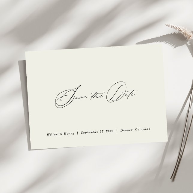Formal Minimalist Save the Date Wedding Card (Creator Uploaded)