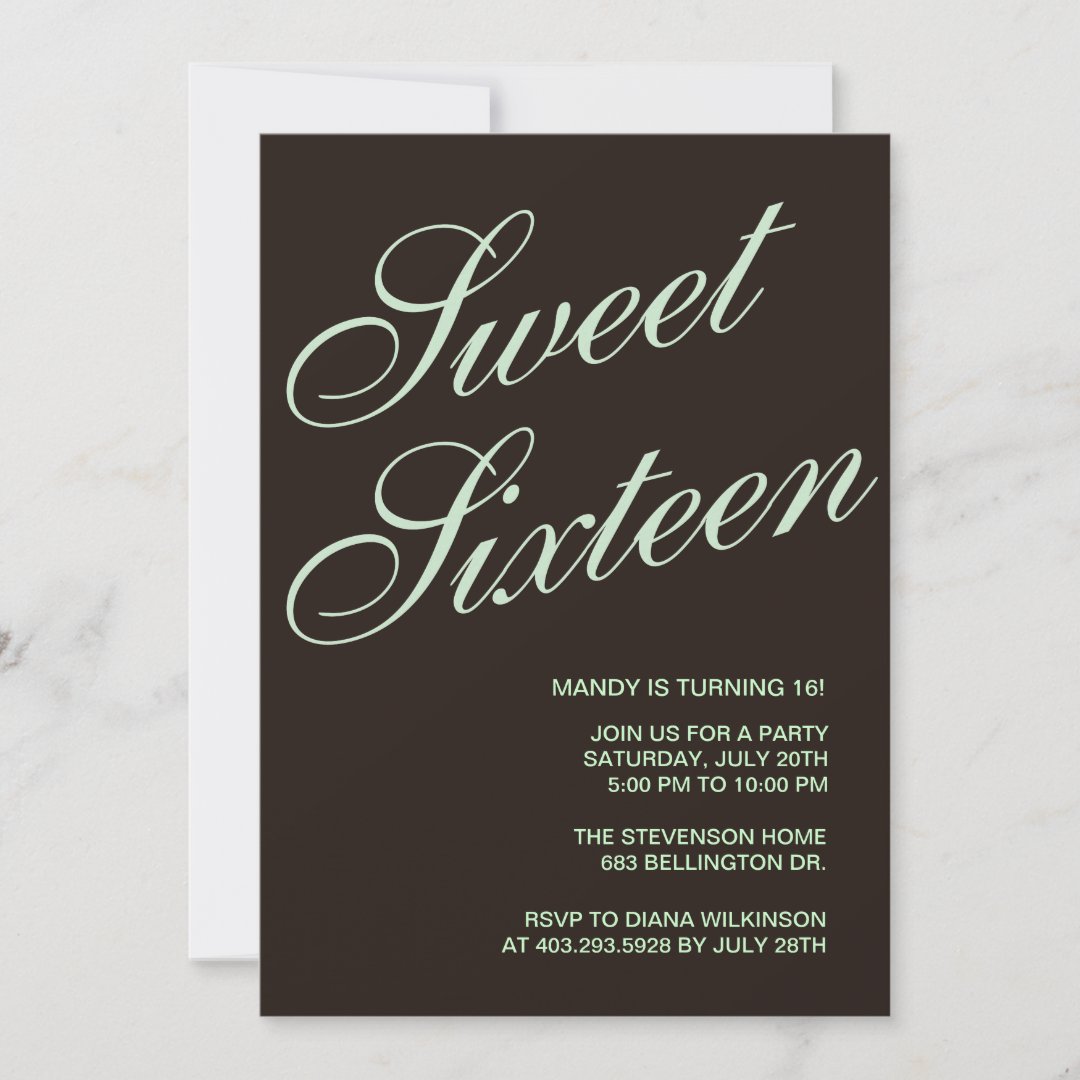 Formal Mint Green Sweet 16 Invitations Zazzle
