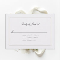 Formal Modern Classic Elegant Pearl Wedding RSVP