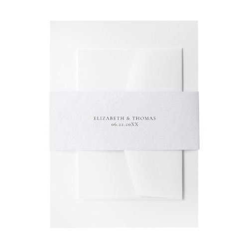 Formal Modern Classic Pearl Formal Wedding Invitation Belly Band