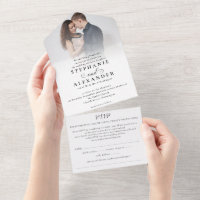 Formal Modern Photo Guest Name Addresses Wedding