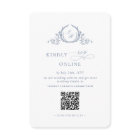 Formal Monogram Dusty Blue QR Code Wedding RSVP