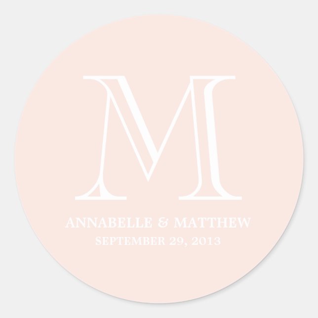 Formal Monogram Wedding Favor Label (Front)