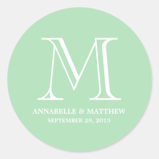 Formal Monogram Wedding Favor Label (Front)