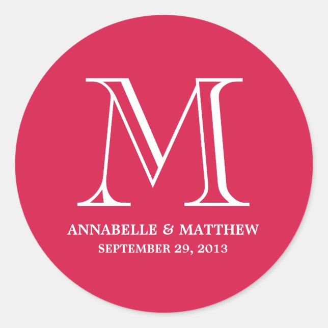 Formal Monogram Wedding Favor Label (Front)