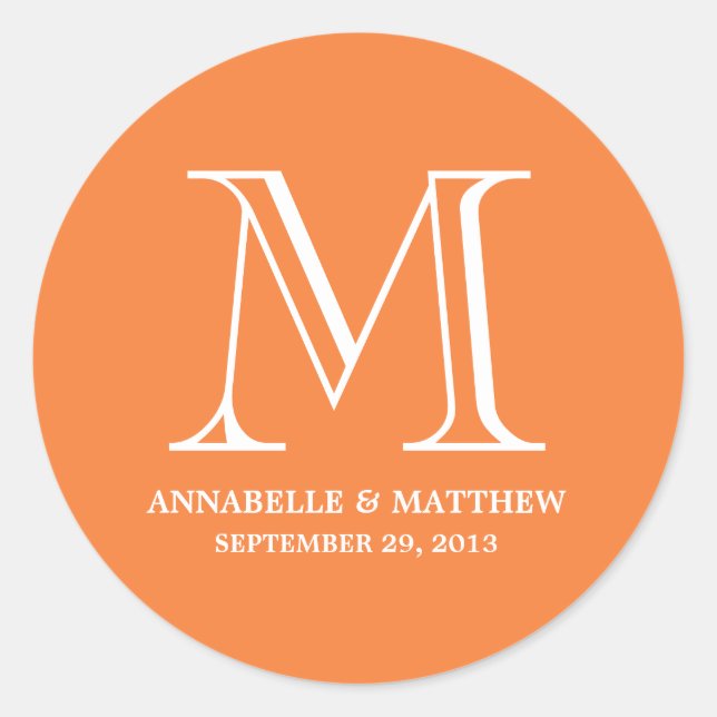 Formal Monogram Wedding Favor Label (Front)