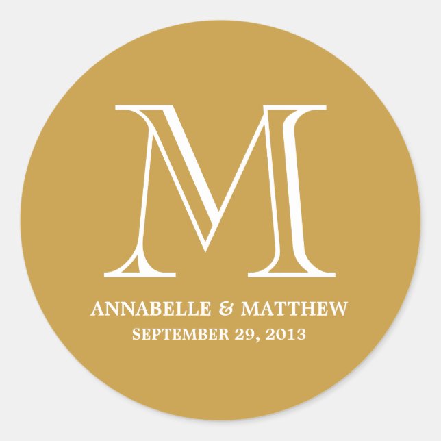 Formal Monogram Wedding Favor Label (Front)