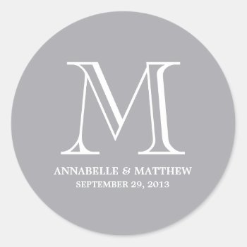 Formal Monogram Wedding Favor Label by PeridotPaperie at Zazzle