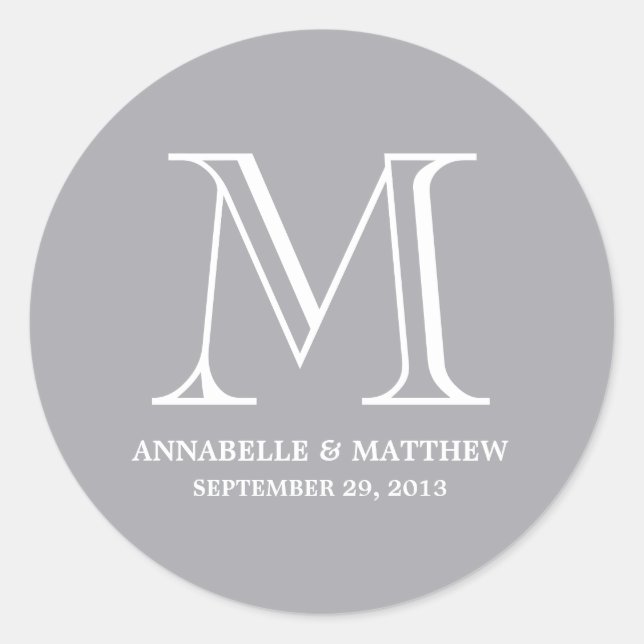 Formal Monogram Wedding Favor Label (Front)