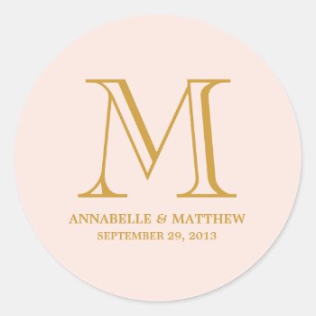 Formal Monogram Wedding Favor Label by PeridotPaperie at Zazzle