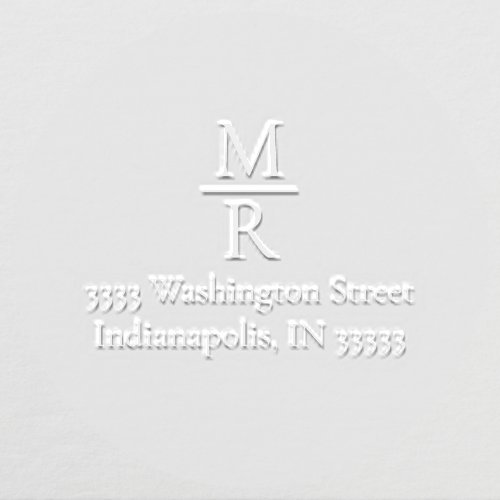 Formal Monogram With Address Embosser