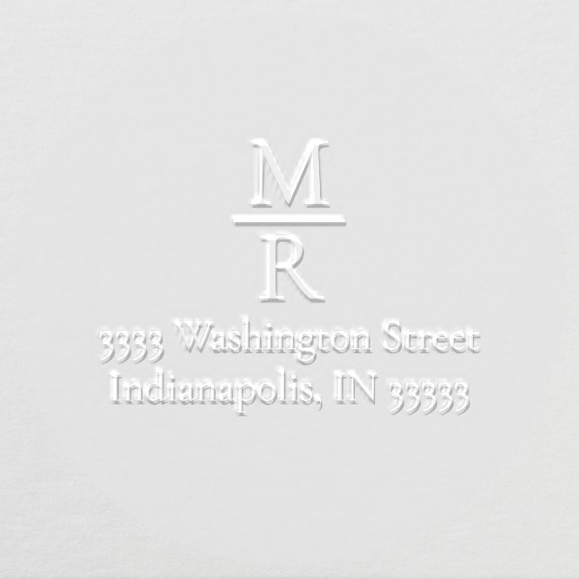 Formal Monogram With Address Embosser (Design)