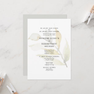 Formal Muted Foliage Both Parents  Invitation