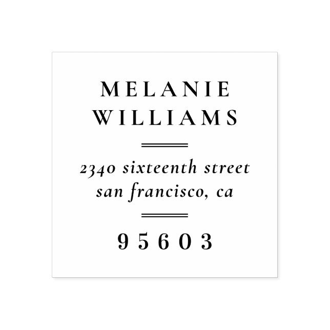 Formal Name Return Address Rubber Stamp (Imprint)