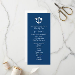 Formal nautical theme wedding ceremony program