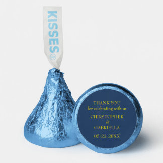 Formal Navy and Gold Simple Wedding Hershey®'s Kisses®